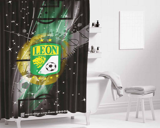 Club Leon Football 3 Bathroom Shower Curtain Fabric Waterproof | 66 X 72 Inch