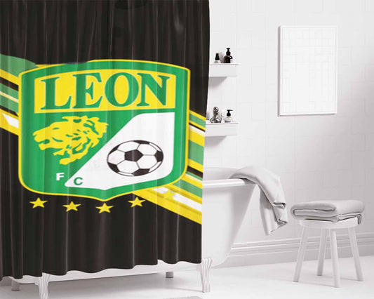 Club Leon Football Bathroom Shower Curtain Fabric Waterproof | 66 X 72 Inch
