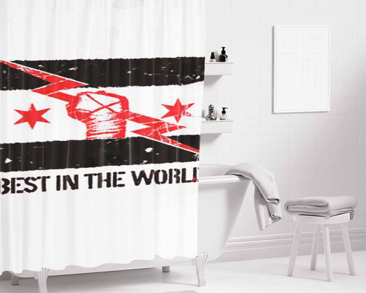 Cm Punk Logo Horizontal Bathroom Shower Curtain Fabric Waterproof | 66 X 72 Inch