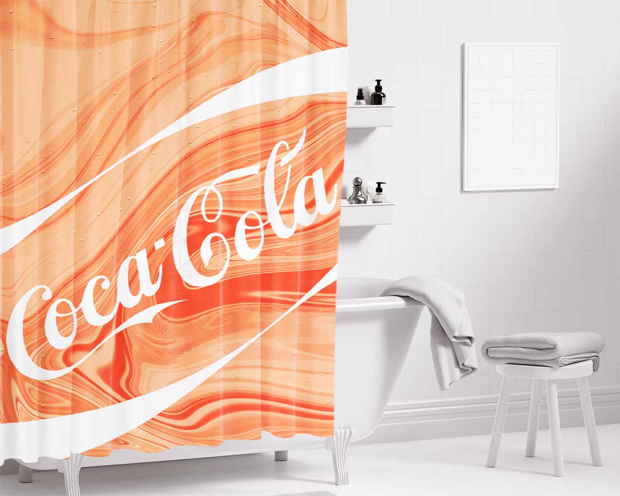 Cocacola Machine Bathroom Shower Curtain Fabric Waterproof | 66 X 72 Inch