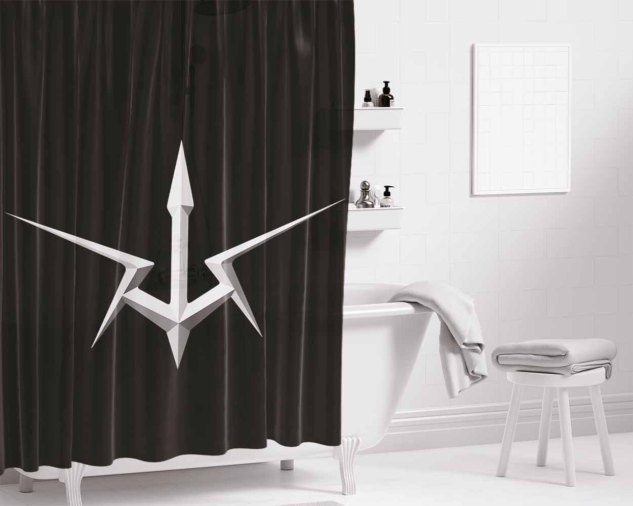Code Geass Logo Black Bathroom Shower Curtain Fabric Waterproof | 66 X 72 Inch