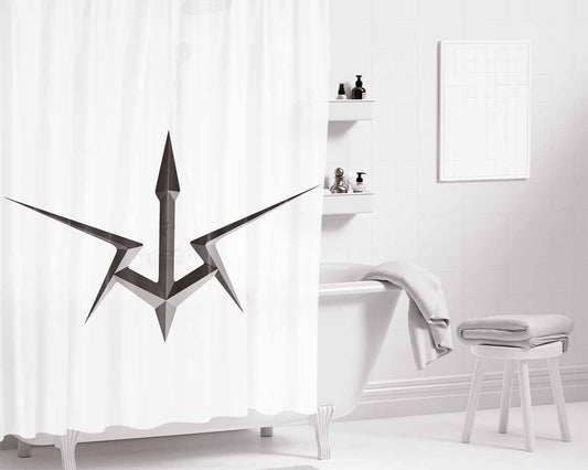 Code Geass Logo White Bathroom Shower Curtain Fabric Waterproof | 66 X 72 Inch