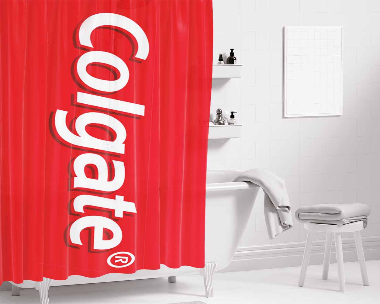 Colgate Bathroom Shower Curtain Fabric Waterproof | 66 X 72 Inch