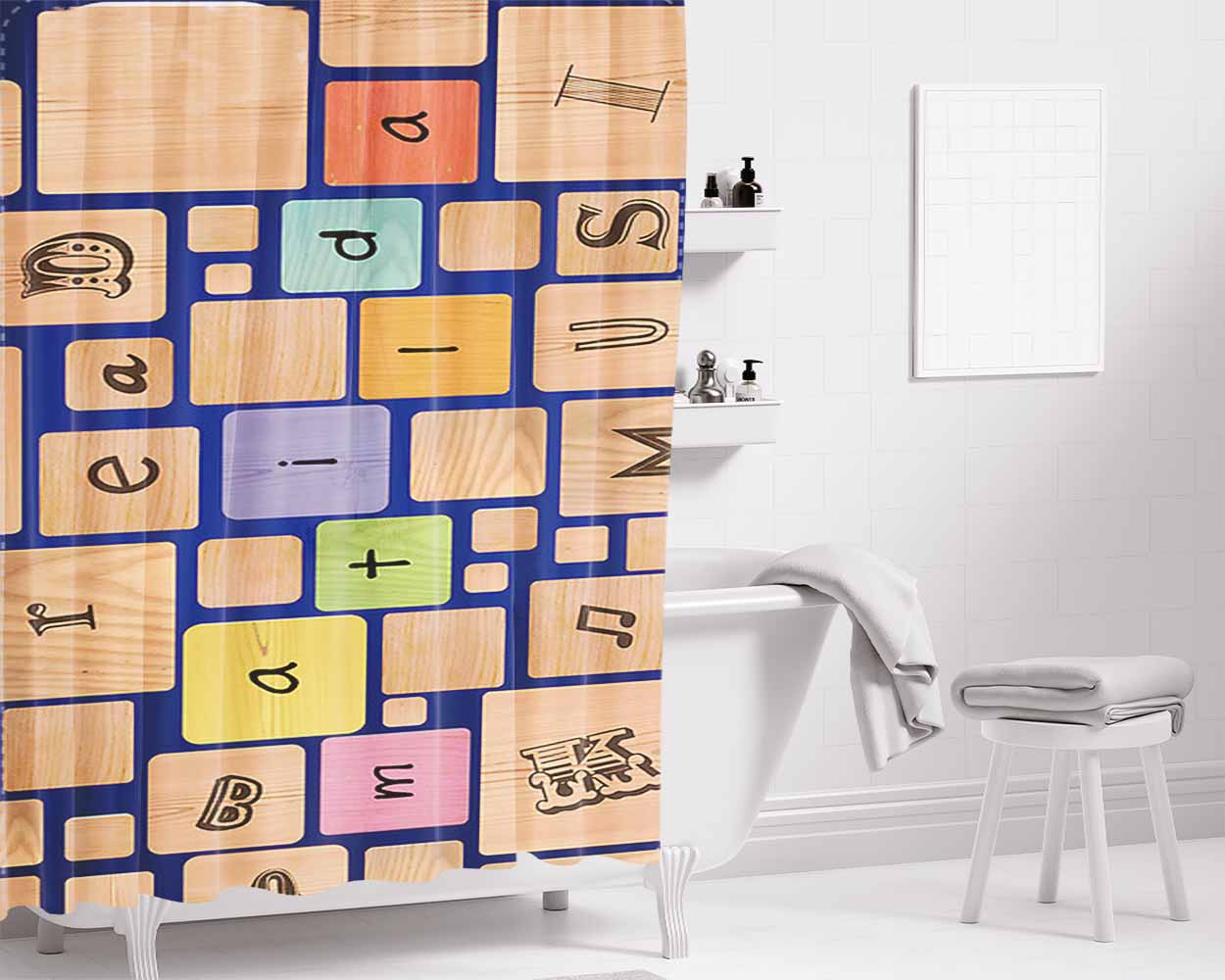 Collage Matilda Bathroom Shower Curtain Fabric Waterproof | 66 X 72 Inch