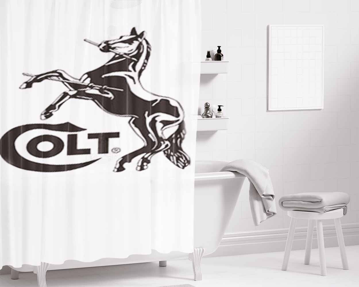 Colt Firearms Bathroom Shower Curtain Fabric Waterproof | 66 X 72 Inch