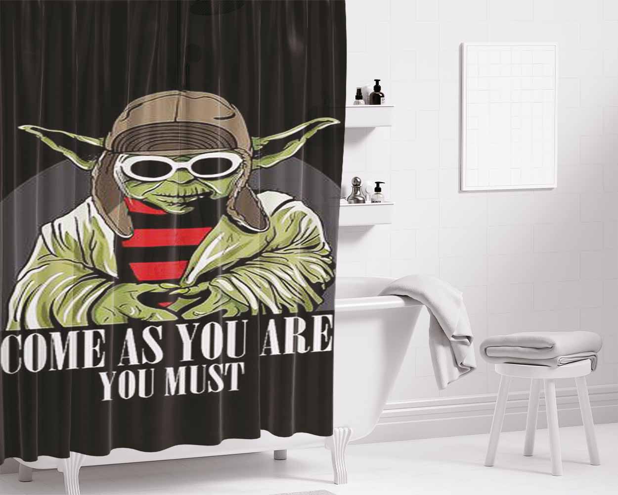 Come As You Are You Must Bathroom Shower Curtain Fabric Waterproof | 66 X 72 Inch