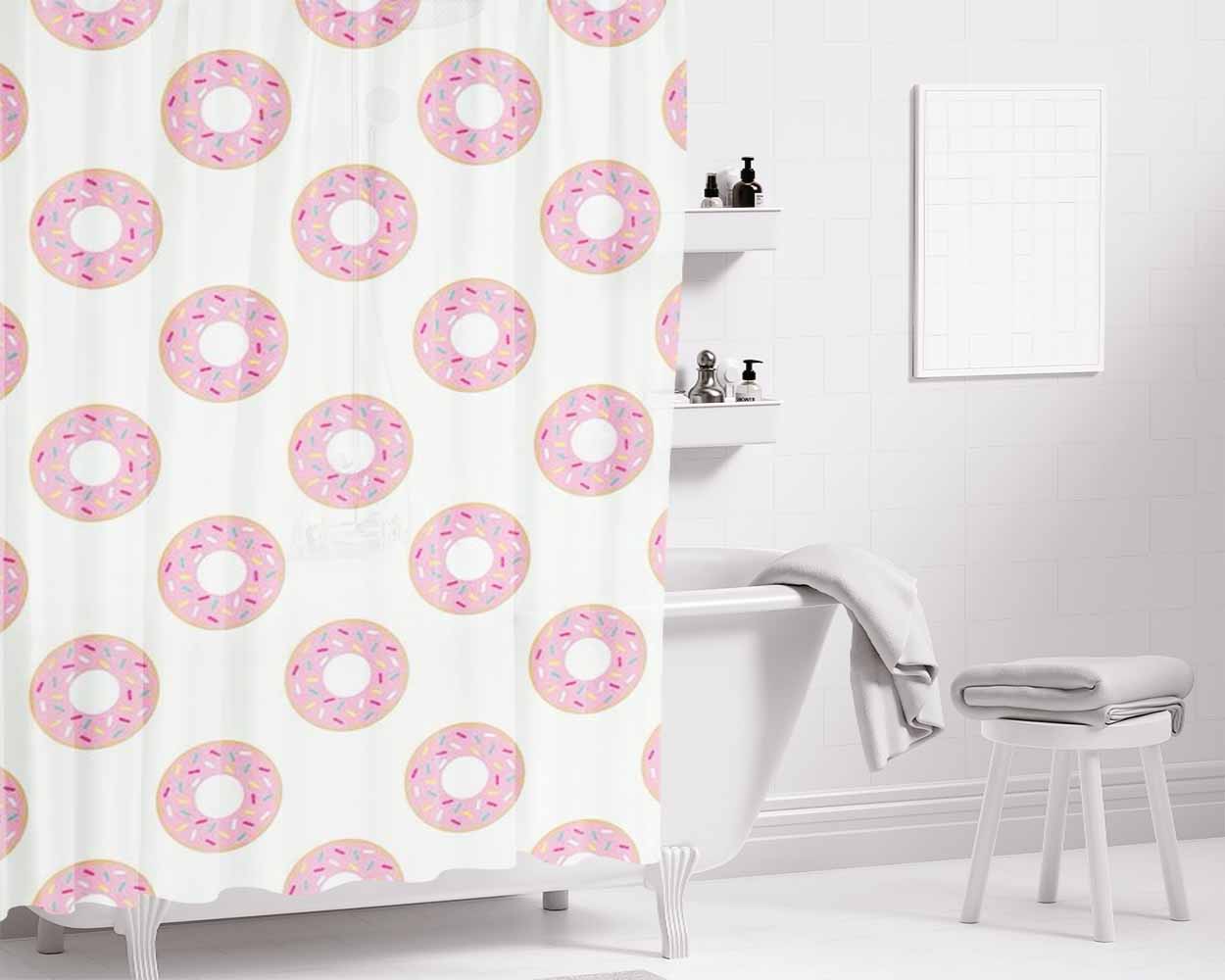 Comida Bathroom Shower Curtain Fabric Waterproof | 66 X 72 Inch