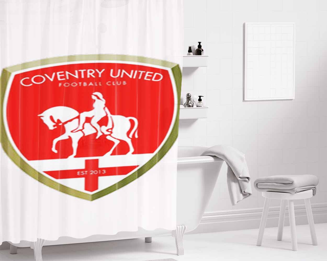 Conventry United Logo Bathroom Shower Curtain Fabric Waterproof | 66 X 72 Inch