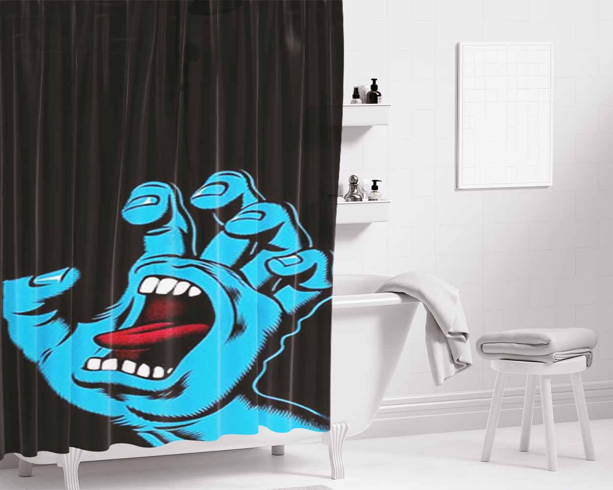 Cool Logo Skateboard Bathroom Shower Curtain Fabric Waterproof | 66 X 72 Inch