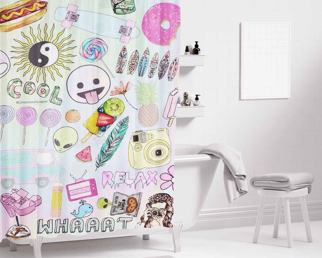 Cool Whaaaat Relax Bathroom Shower Curtain Fabric Waterproof | 66 X 72 Inch