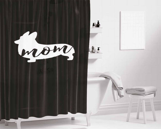 Corgi Mom Owner Gift Bathroom Shower Curtain Fabric Waterproof | 66 X 72 Inch