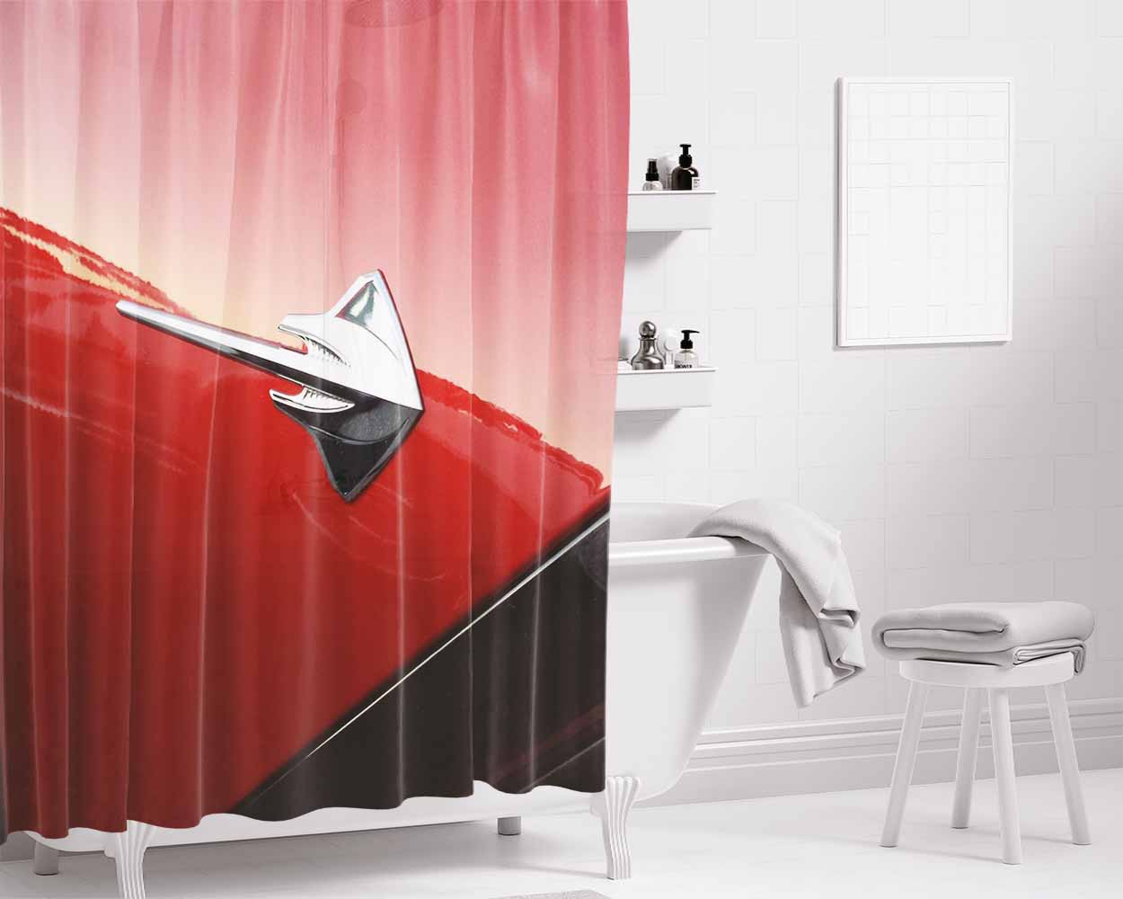 Corvette Stingray Re Bathroom Shower Curtain Fabric Waterproof | 66 X 72 Inch