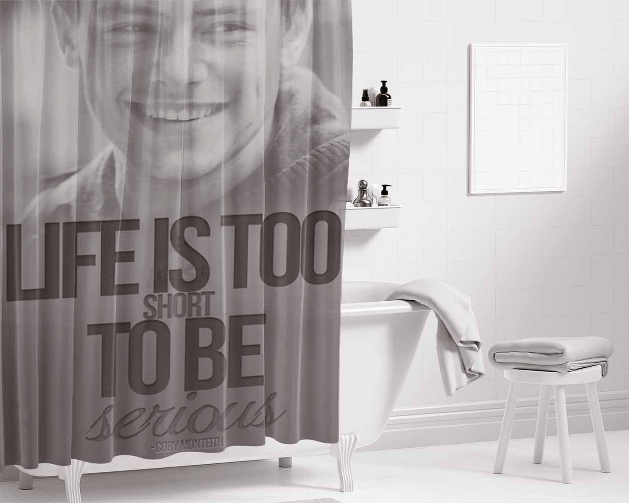 Cory To Serious Short Life 2 Bathroom Shower Curtain Fabric Waterproof | 66 X 72 Inch
