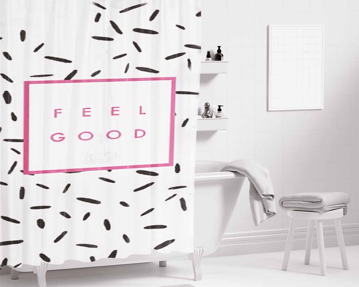 Cotton Flax Feel Good Bathroom Shower Curtain Fabric Waterproof | 66 X 72 Inch