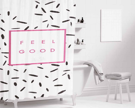 Cotton Flax Feel Good Bathroom Shower Curtain Fabric Waterproof | 66 X 72 Inch