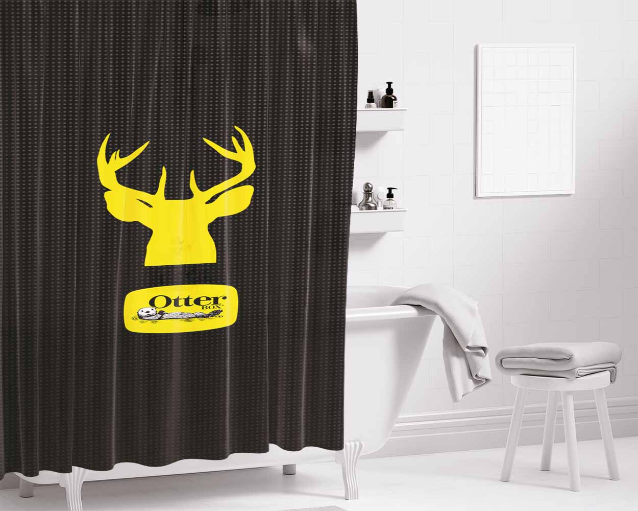 Country Buck Bathroom Shower Curtain Fabric Waterproof | 66 X 72 Inch