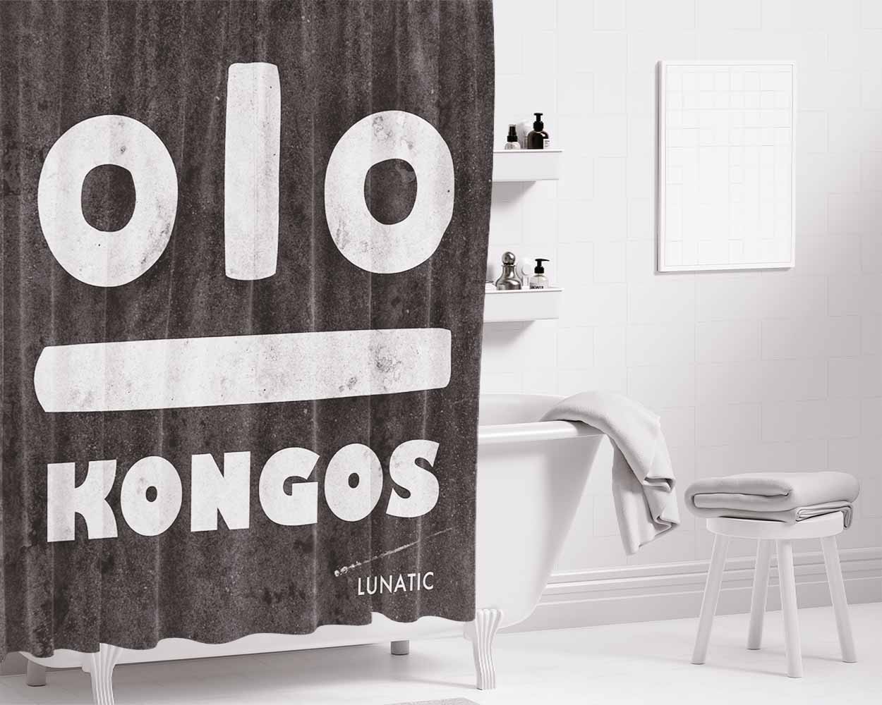 Cover Olo Kongos Bathroom Shower Curtain Fabric Waterproof | 66 X 72 Inch