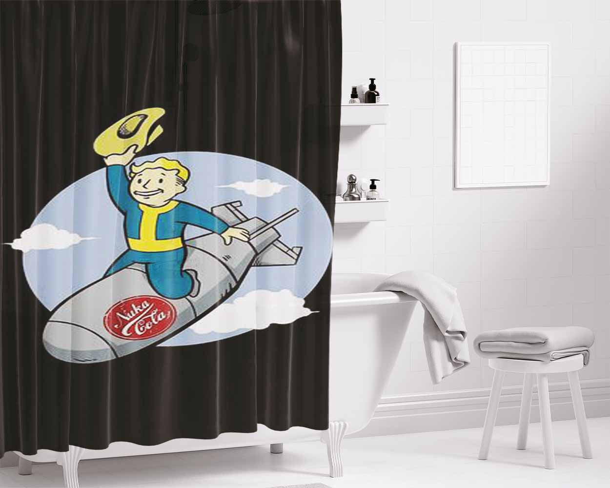 Cowboy Nuke Boy Bathroom Shower Curtain Fabric Waterproof | 66 X 72 Inch