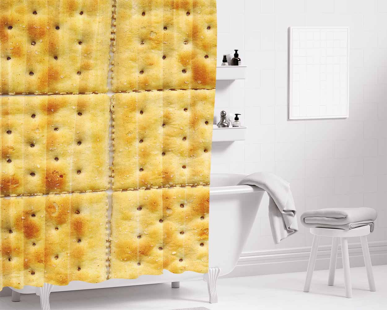 Cracker Bathroom Shower Curtain Fabric Waterproof | 66 X 72 Inch