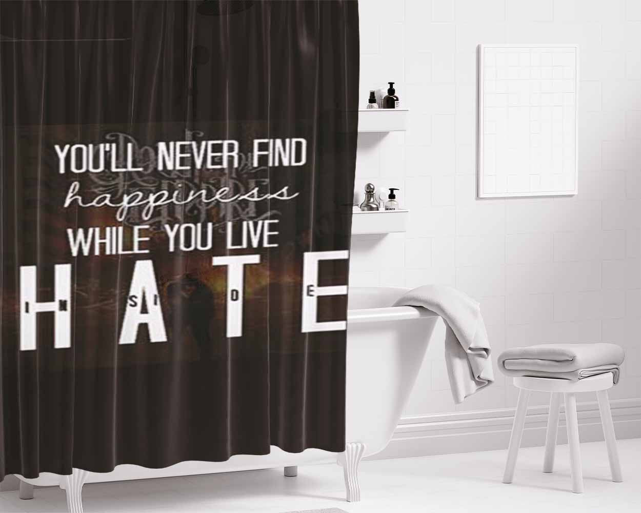 Crown The Empire Hate Bathroom Shower Curtain Fabric Waterproof | 66 X 72 Inch