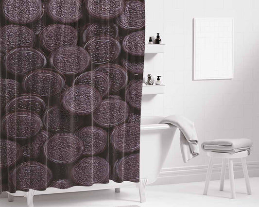 Crunch Crunch Cocholate Bathroom Shower Curtain Fabric Waterproof | 66 X 72 Inch