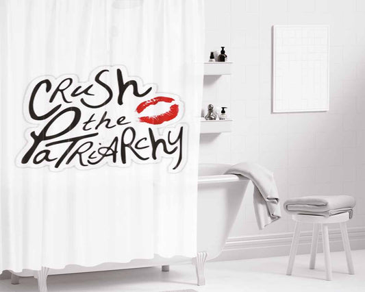 Crush The Patriarchy Bathroom Shower Curtain Fabric Waterproof | 66 X 72 Inch