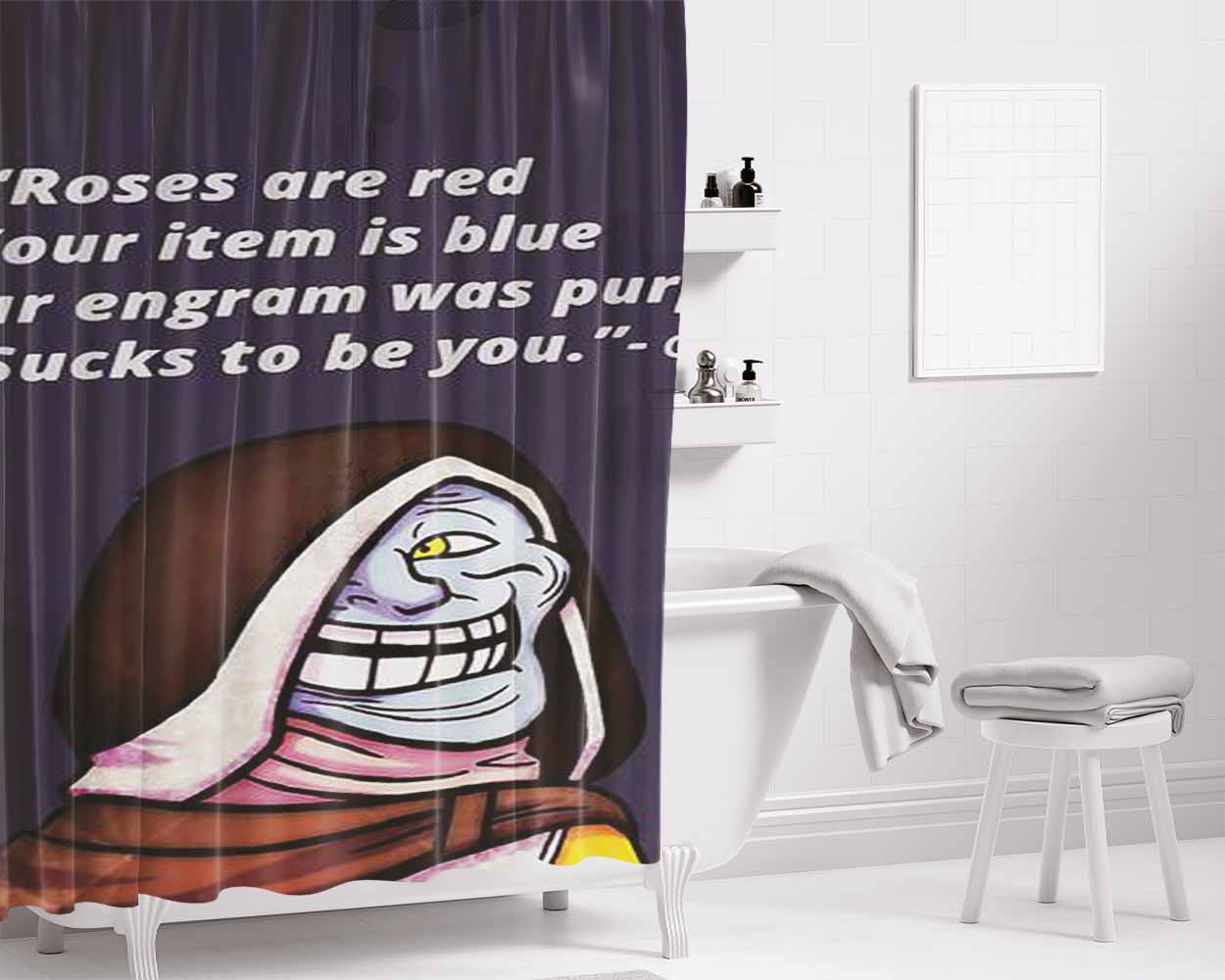 Cryptarch Poem Bathroom Shower Curtain Fabric Waterproof | 66 X 72 Inch