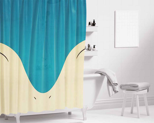 Cyndaquil Minimalist Bathroom Shower Curtain Fabric Waterproof | 66 X 72 Inch