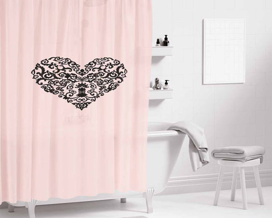 Damaged Rupture Cracked Out Black Bathroom Shower Curtain Fabric Waterproof | 66 X 72 Inch