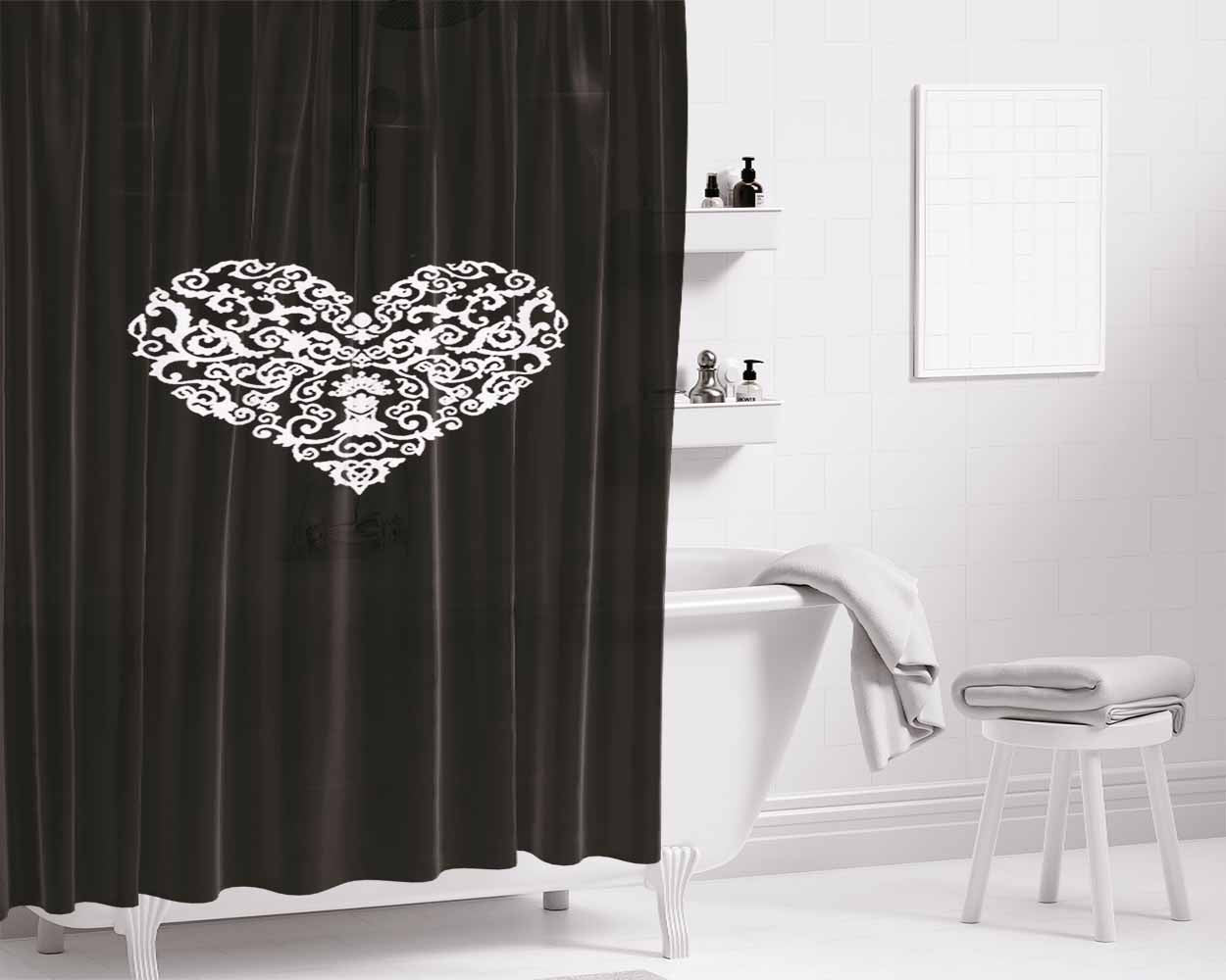 Damaged Rupture Cracked Out White Bathroom Shower Curtain Fabric Waterproof | 66 X 72 Inch