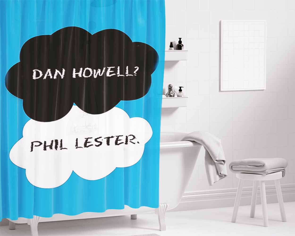 Damon Salvatore Bathroom Shower Curtain Fabric Waterproof | 66 X 72 Inch