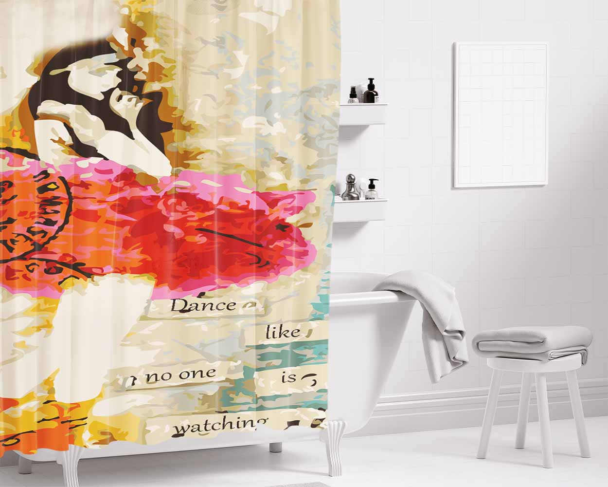 Dance Club Arena Bathroom Shower Curtain Fabric Waterproof | 66 X 72 Inch