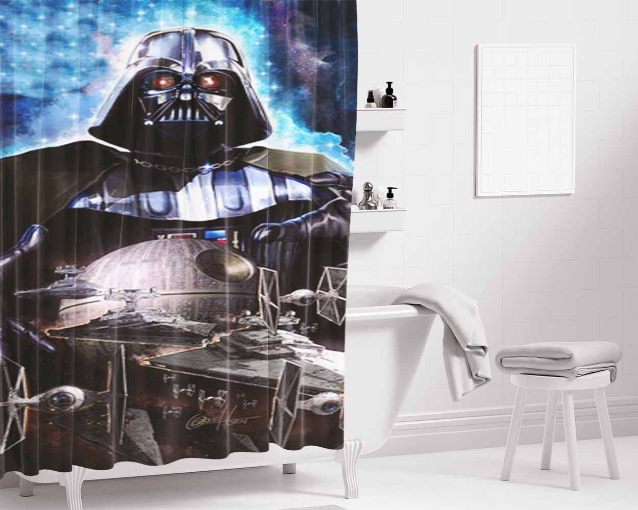 Darth Card Bathroom Shower Curtain Fabric Waterproof | 66 X 72 Inch