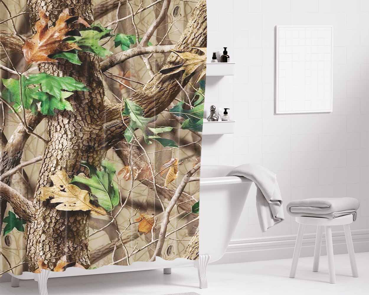 Deer Fancy Bathroom Shower Curtain Fabric Waterproof | 66 X 72 Inch
