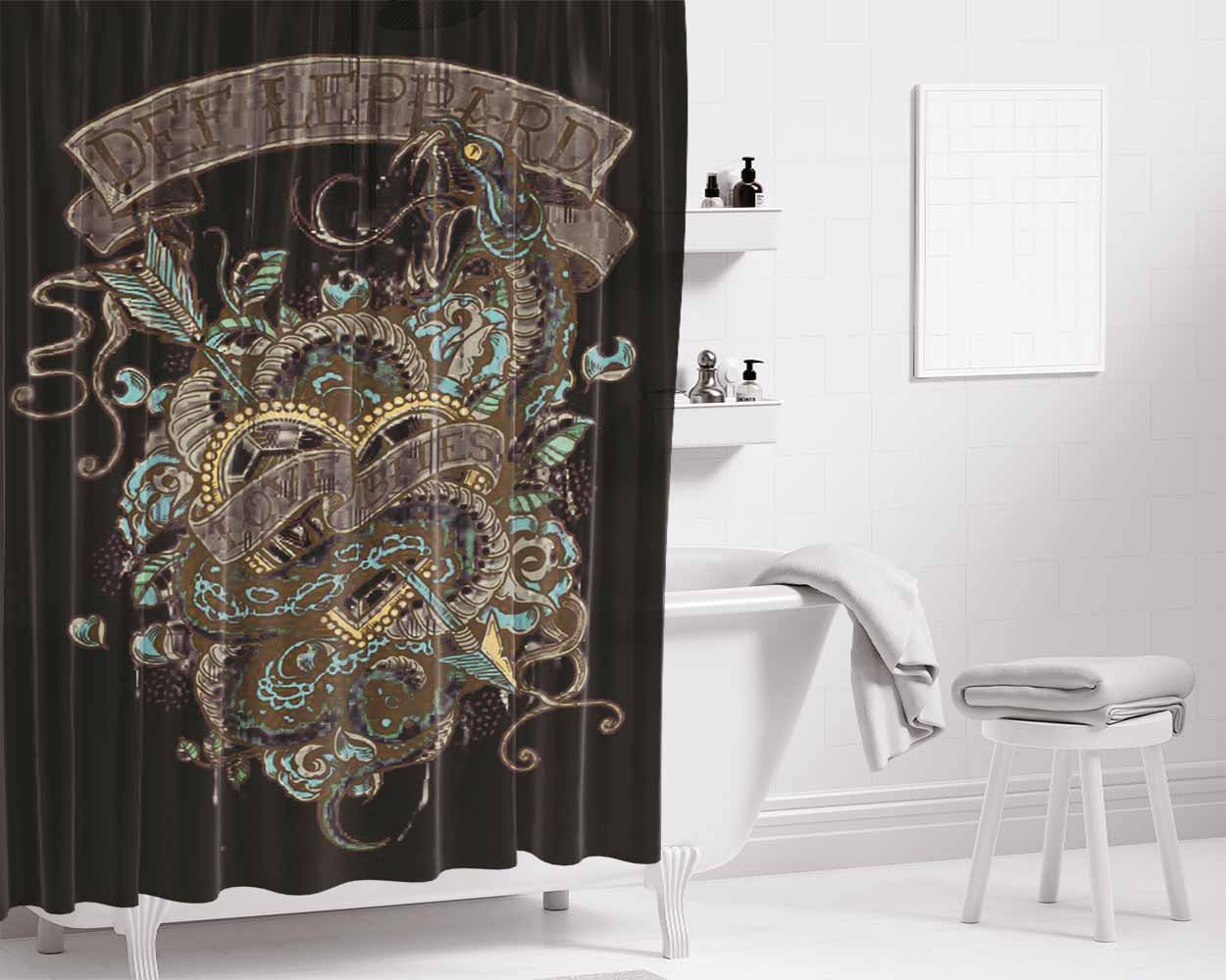 Deer Real Tree Camo Bathroom Shower Curtain Fabric Waterproof | 66 X 72 Inch