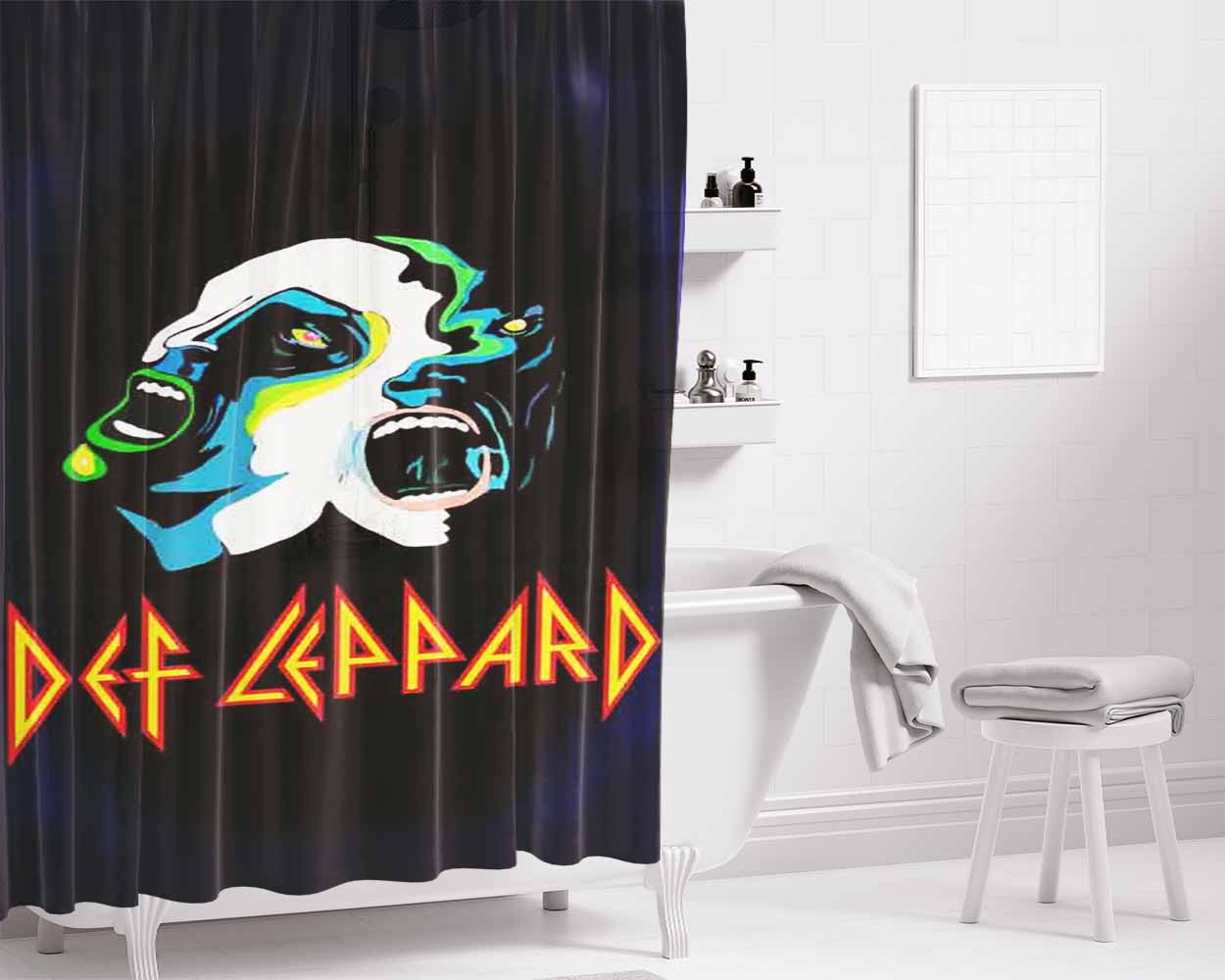 Deer, Wolf And Bear Bathroom Shower Curtain Fabric Waterproof | 66 X 72 Inch
