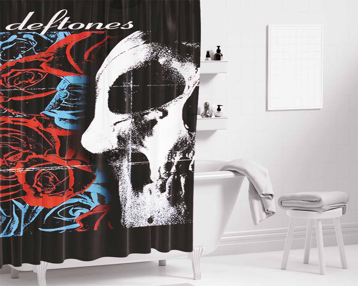Define Yourself Blue Bathroom Shower Curtain Fabric Waterproof | 66 X 72 Inch