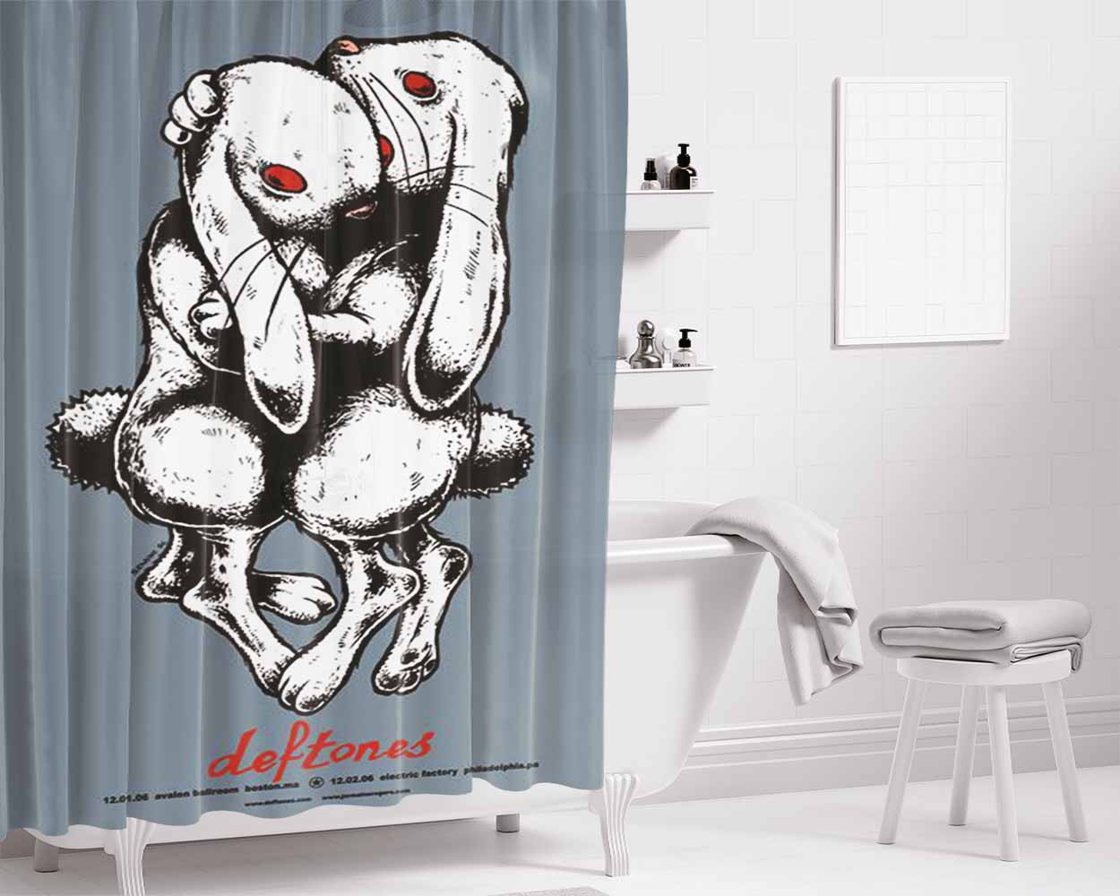 Deftones Metal Bathroom Shower Curtain Fabric Waterproof | 66 X 72 Inch