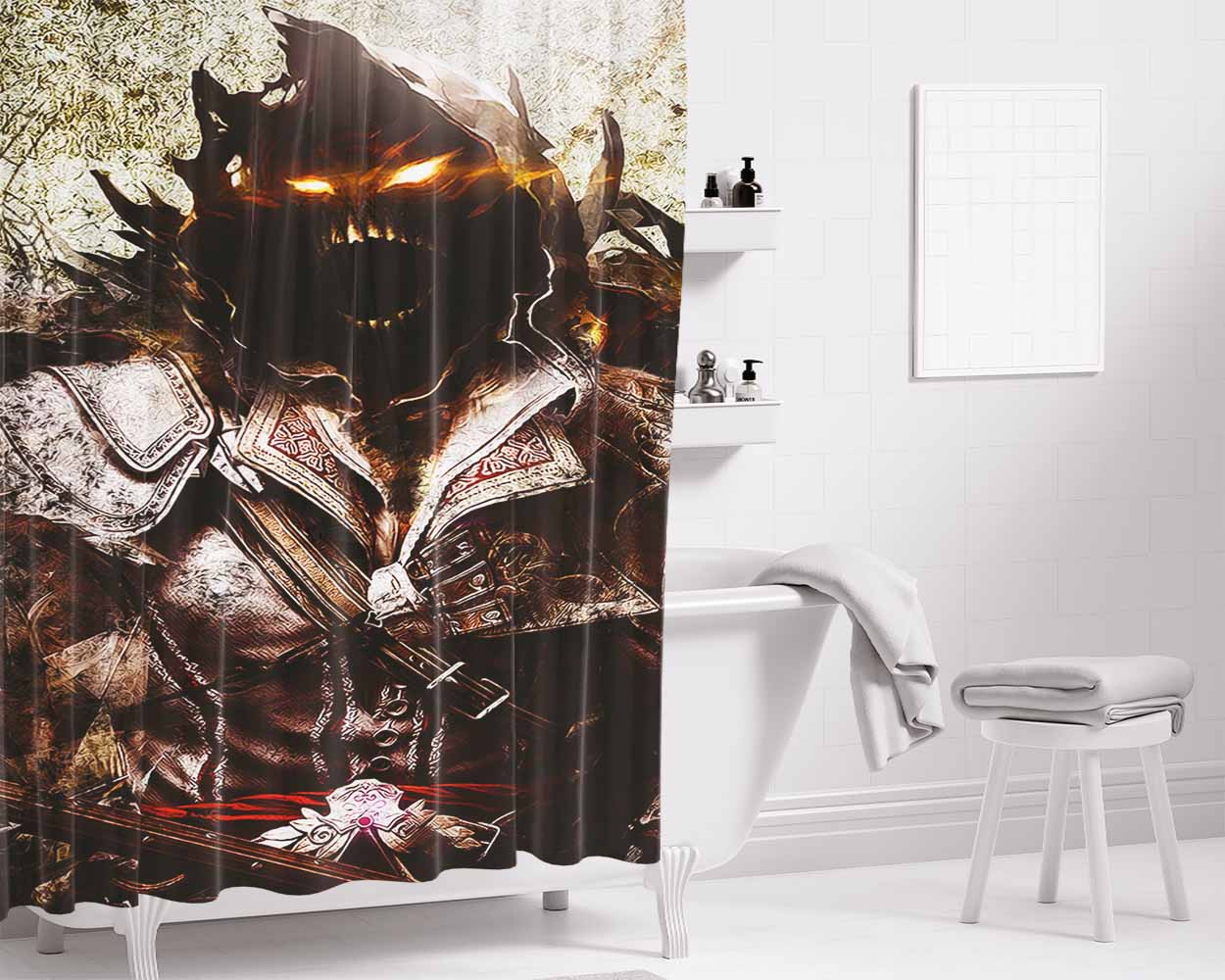 Demoday Fixer Upper Graphic Pink Bathroom Shower Curtain Fabric Waterproof | 66 X 72 Inch
