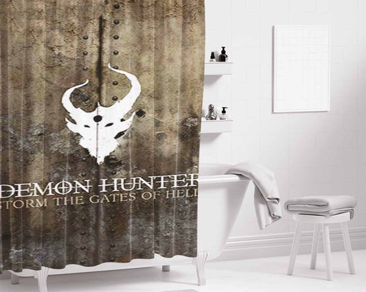 Demoday Fixer Upper Graphic Bathroom Shower Curtain Fabric Waterproof | 66 X 72 Inch