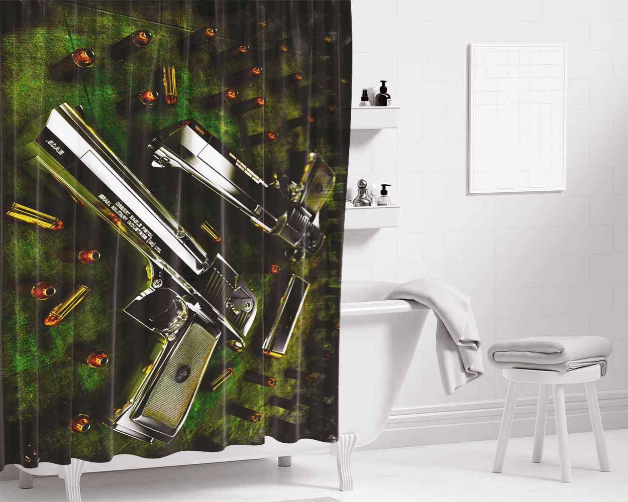 Deportivo Necaxa Logo 4 Bathroom Shower Curtain Fabric Waterproof | 66 X 72 Inch