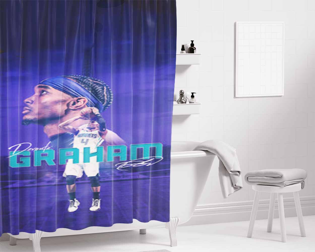 Devin Boker Phoenix Suns Bathroom Shower Curtain Fabric Waterproof | 66 X 72 Inch