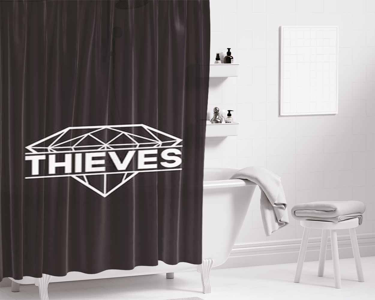Diamond Knight Bathroom Shower Curtain Fabric Waterproof | 66 X 72 Inch