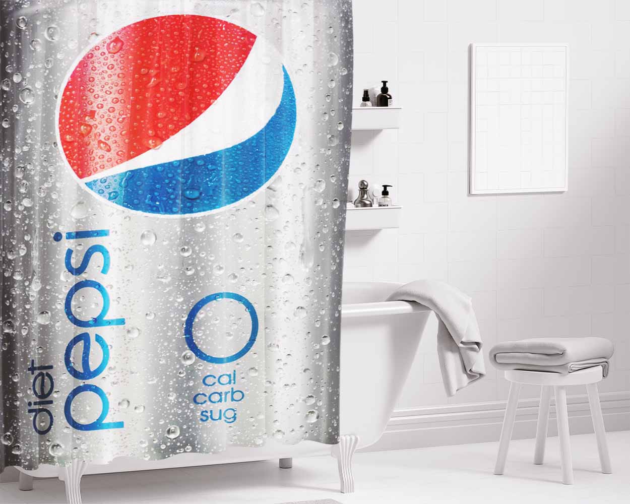 Diesel Only Brave Bathroom Shower Curtain Fabric Waterproof | 66 X 72 Inch