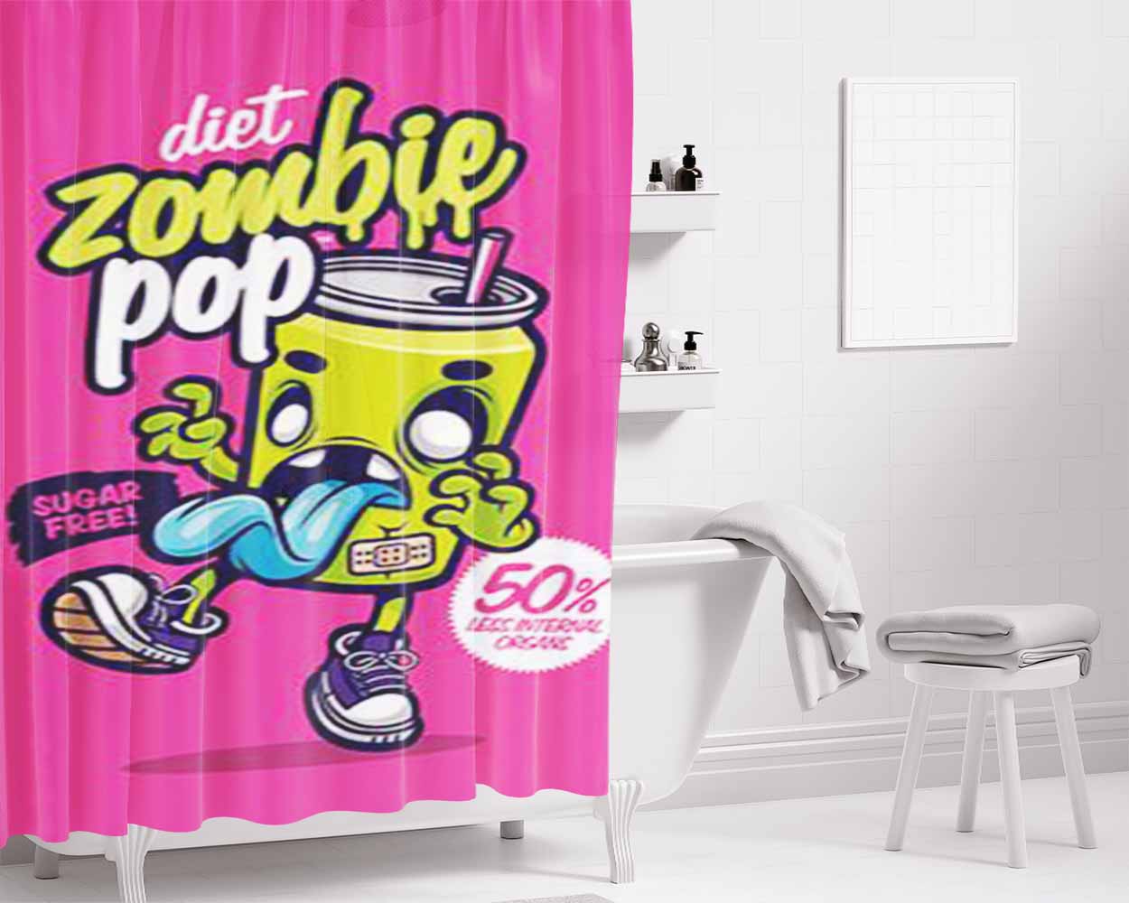 Diet Coke Bathroom Shower Curtain Fabric Waterproof | 66 X 72 Inch