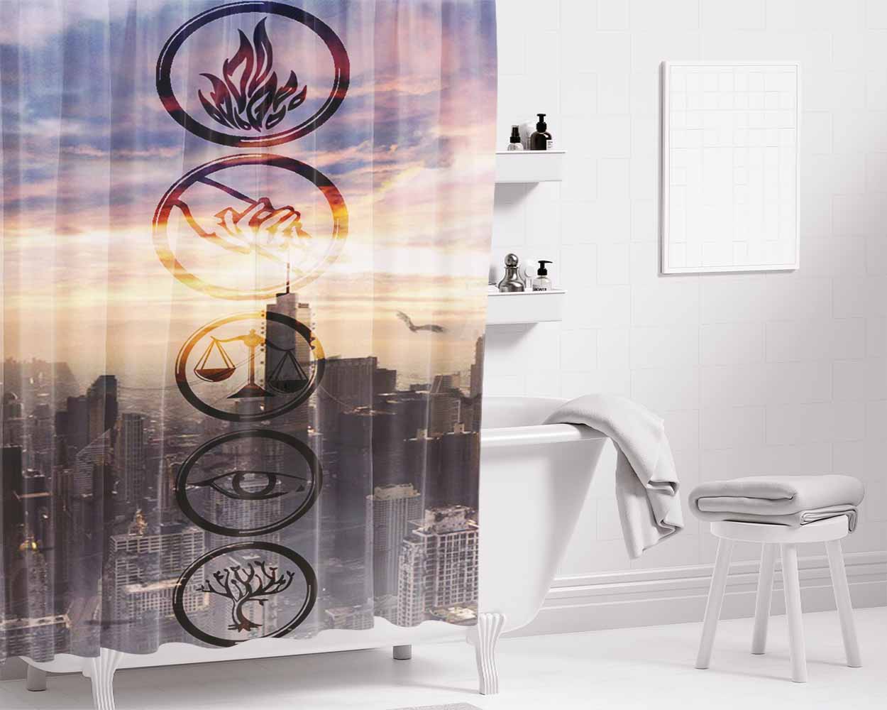 Ditsy Floral Pattern Bathroom Shower Curtain Fabric Waterproof | 66 X 72 Inch