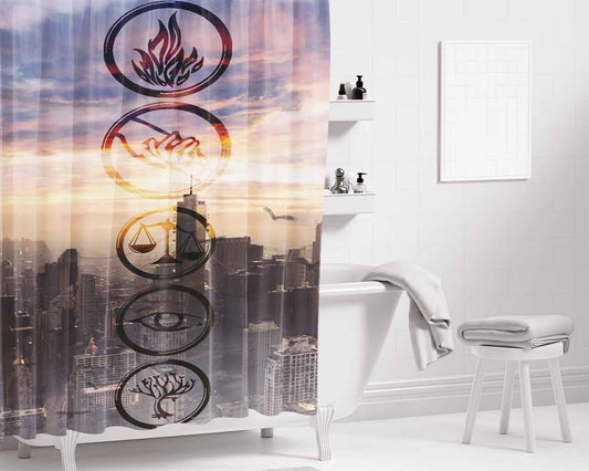 Ditsy Floral Pattern Bathroom Shower Curtain Fabric Waterproof | 66 X 72 Inch