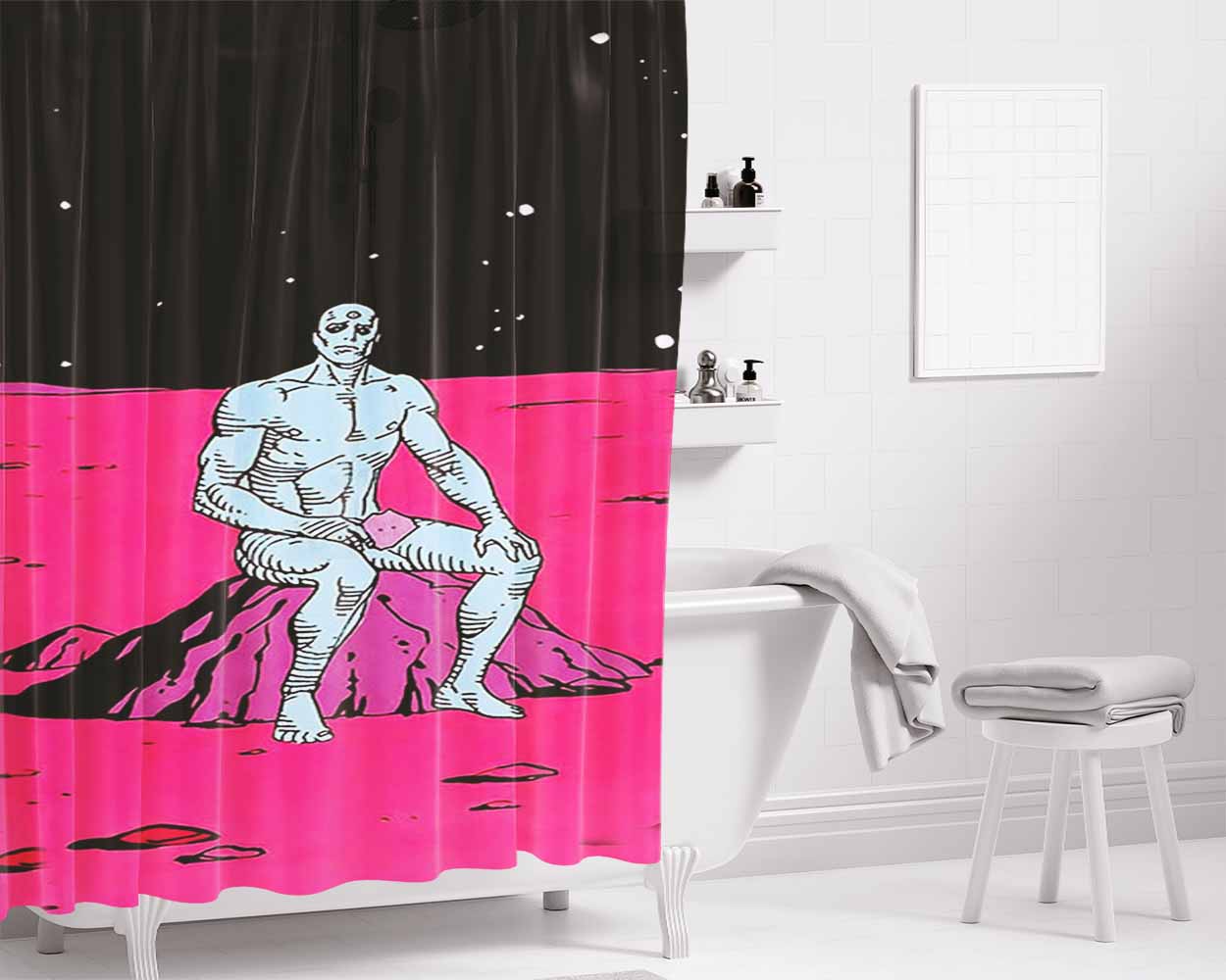 Doctor Chu Character Bathroom Shower Curtain Fabric Waterproof | 66 X 72 Inch