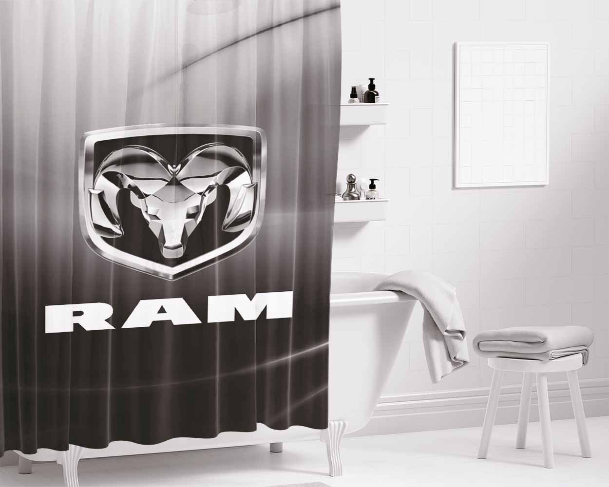 Dodge Demon Bathroom Shower Curtain Fabric Waterproof | 66 X 72 Inch