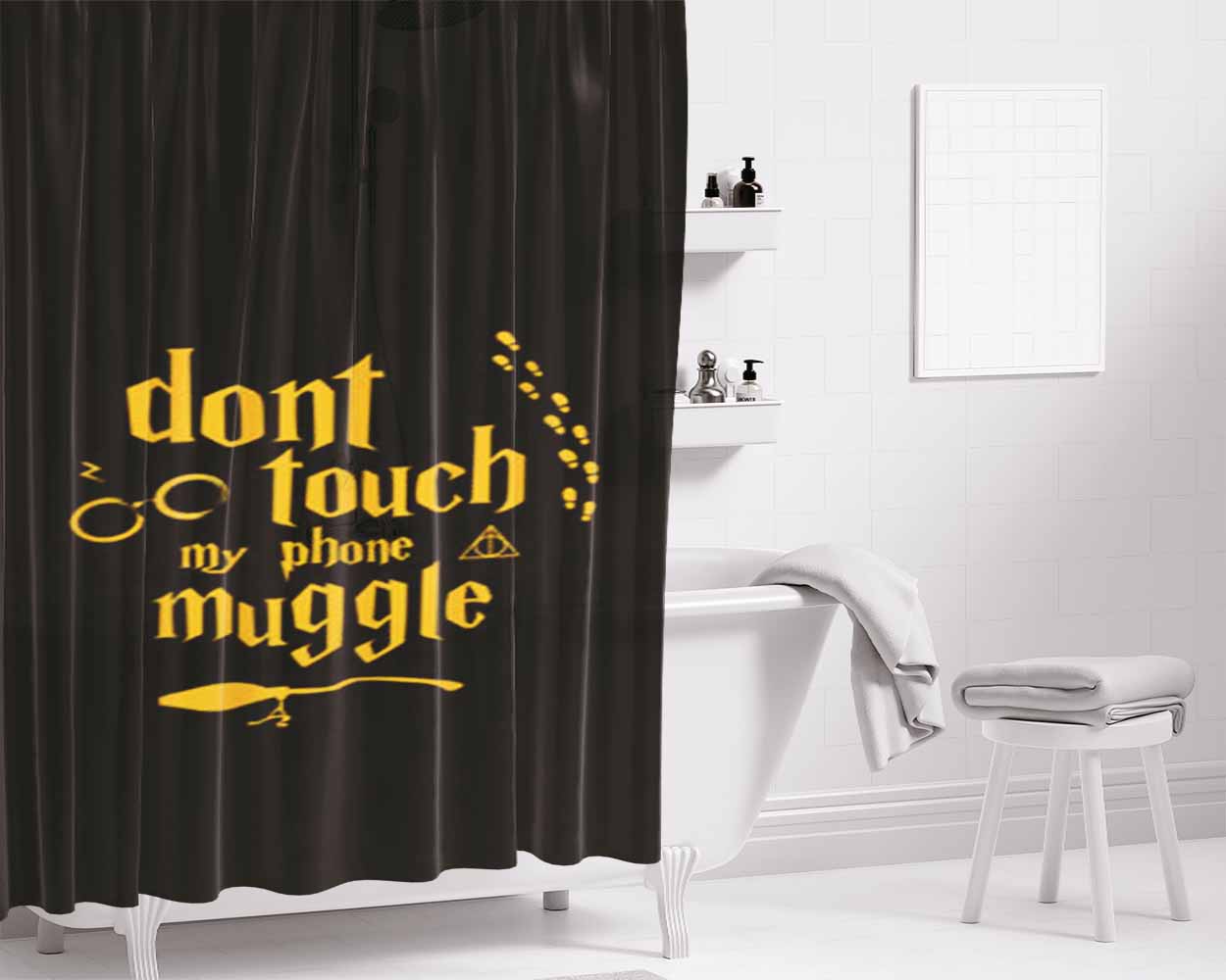 Domo Kun Bathroom Shower Curtain Fabric Waterproof | 66 X 72 Inch
